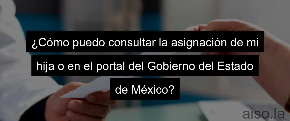 ¿Cómo puedo consultar la asignación de mi hija o en el portal del Gobierno del Estado de México?