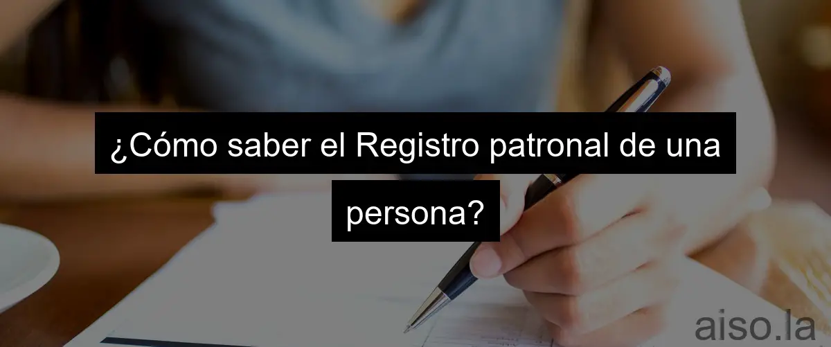 ¿Cómo saber el Registro patronal de una persona?