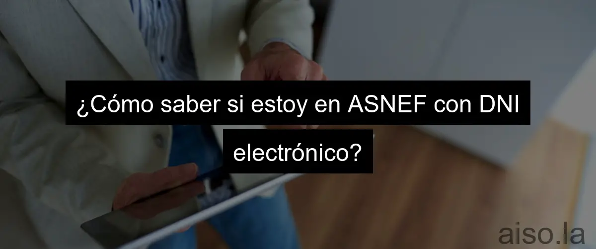 ¿Cómo saber si estoy en ASNEF con DNI electrónico?