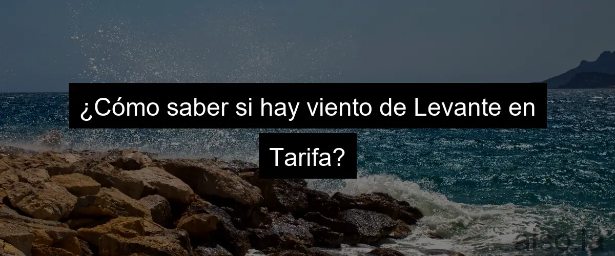 ¿Cómo saber si hay viento de Levante en Tarifa?