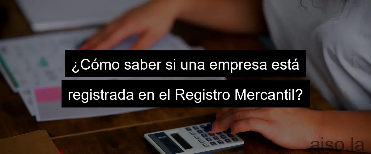 ¿Cómo saber si una empresa está registrada en el Registro Mercantil?