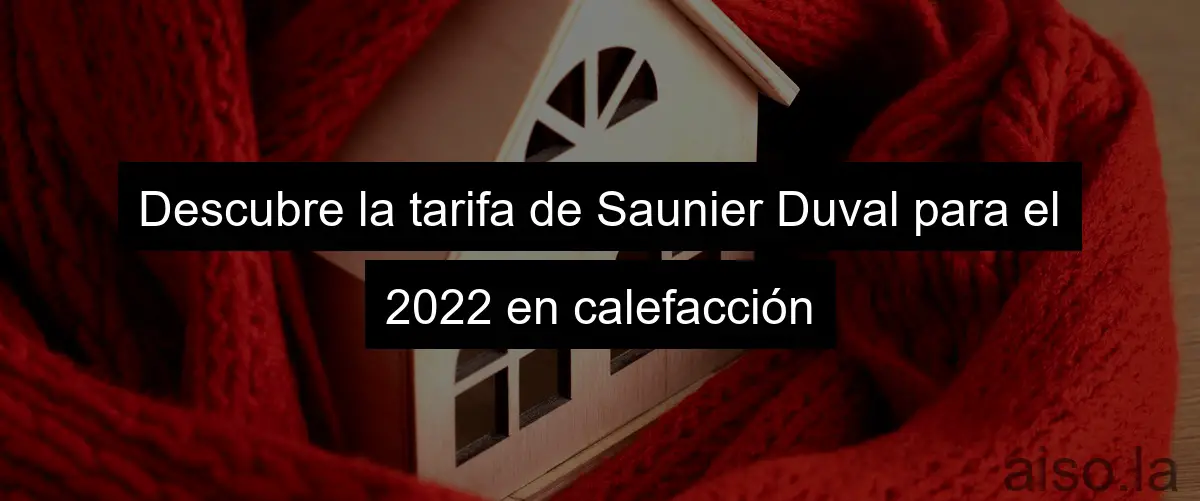 Descubre la tarifa de Saunier Duval para el 2022 en calefacción
