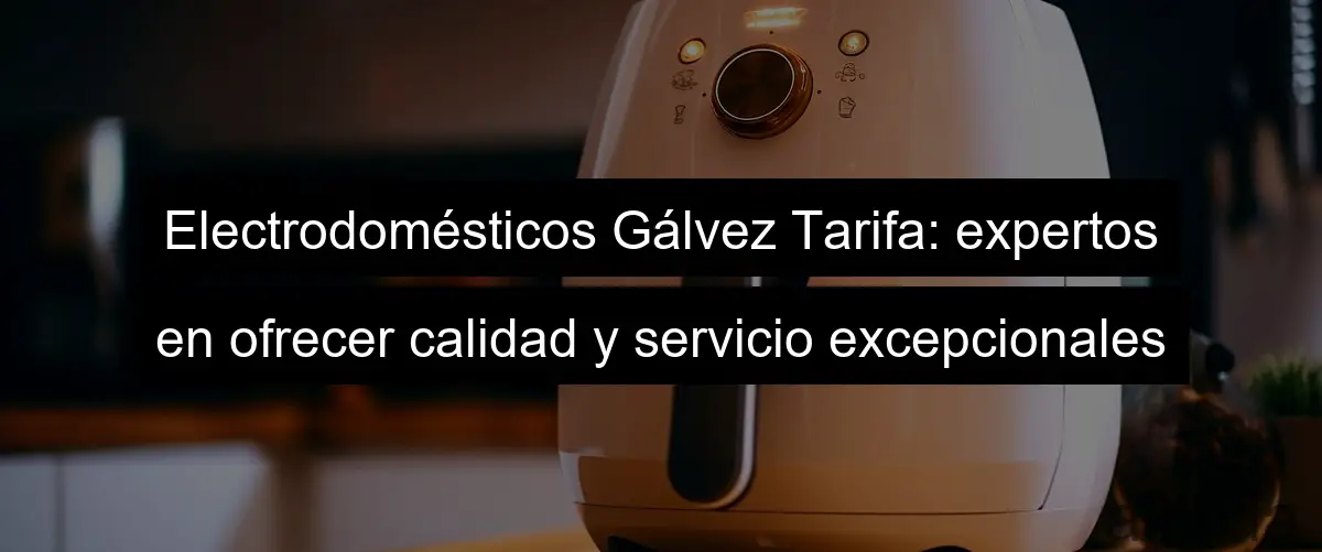 Electrodomésticos Gálvez Tarifa: expertos en ofrecer calidad y servicio excepcionales