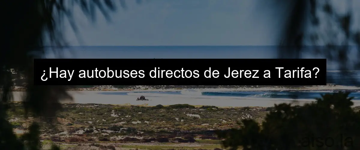 ¿Hay autobuses directos de Jerez a Tarifa?