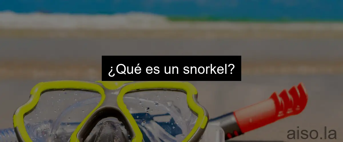 ¿Qué es un snorkel?