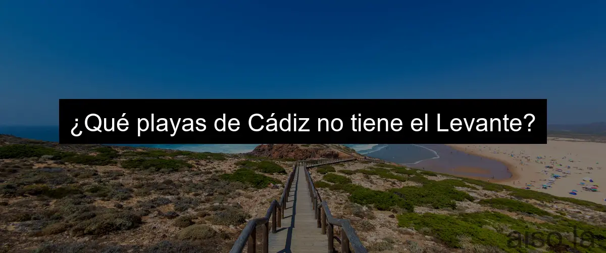 ¿Qué playas de Cádiz no tiene el Levante?