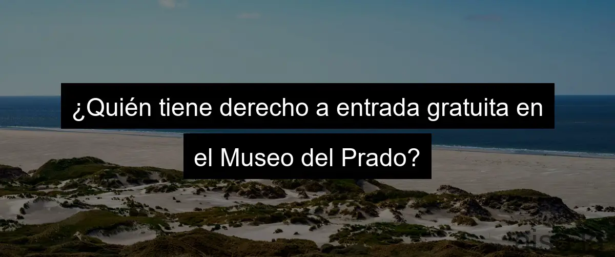 ¿Quién tiene derecho a entrada gratuita en el Museo del Prado?