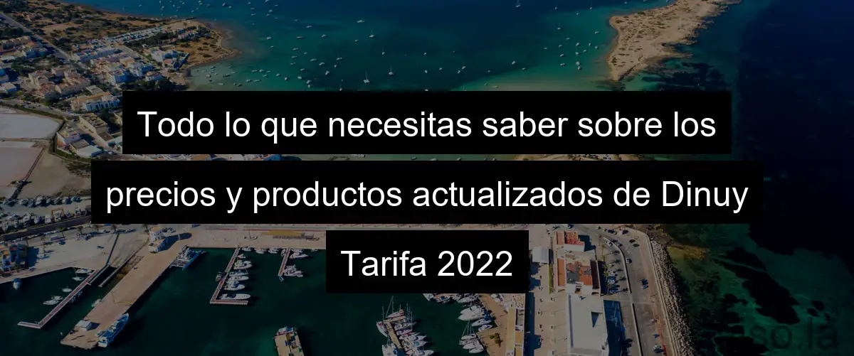 Todo lo que necesitas saber sobre los precios y productos actualizados de Dinuy Tarifa 2022